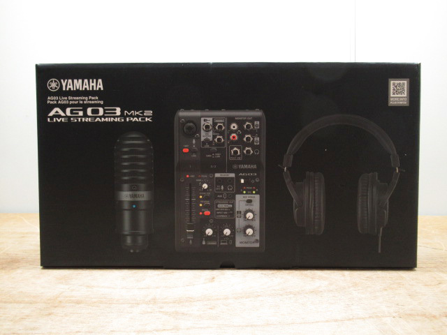 新品 未開封 YAMAHA ヤマハ AG03 MK2 LIVE STREAMING PACK ライブストリーミングミキサー ブラック 家電 管理F1028FA 未使用
